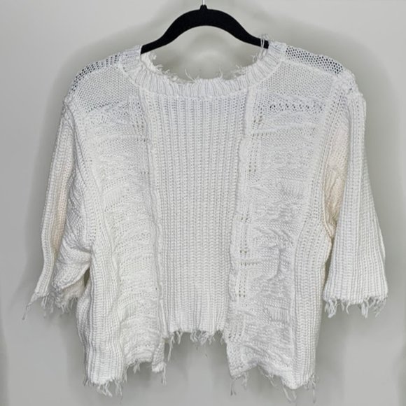 Frayed White Sweater - Picture 1 of 1